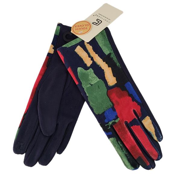 NWT Smart Gloves bold art print artsy avantgarde boho chic  gift - Picture 2 of 2